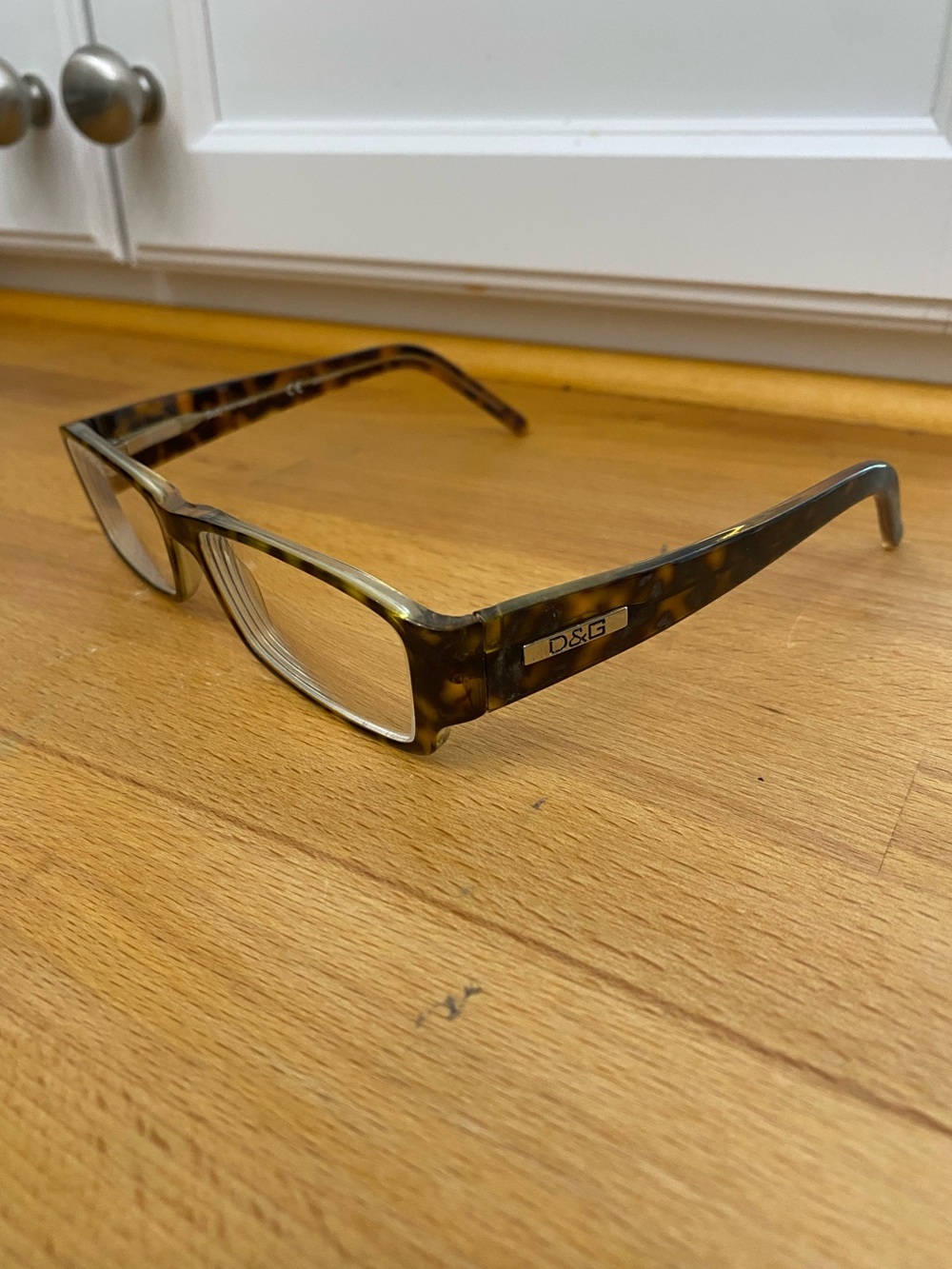 D&G Tortoiseshell Rectangular Glasses in Brown and Amber Tones